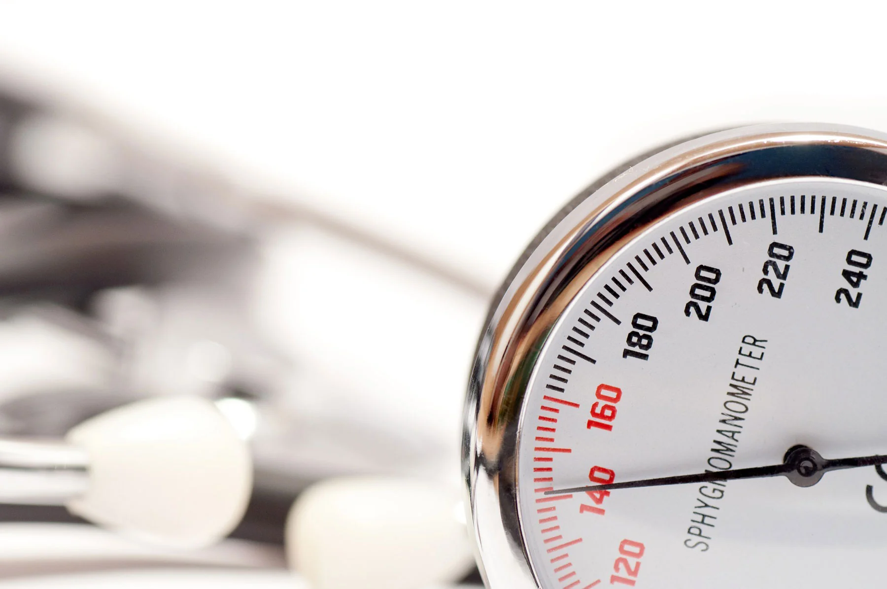 Close-up of a blood pressure gauge at Medical Homecare Supply in Greenacres, FL